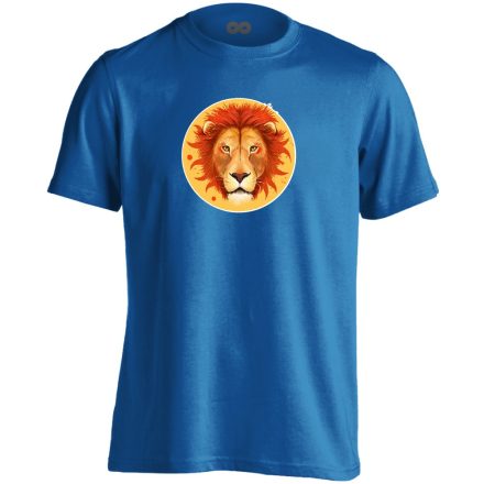 Théta oroszlán csillagjegyes férfi póló (kék)