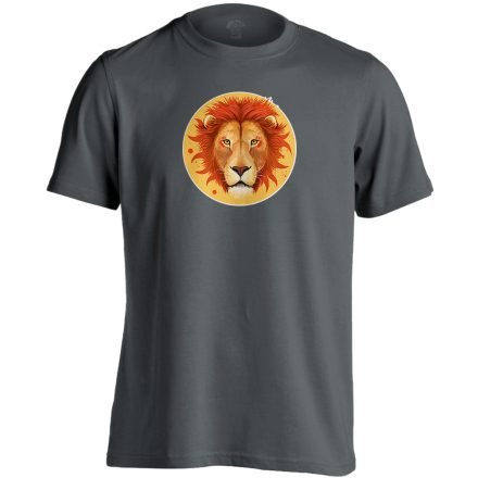 Théta oroszlán csillagjegyes férfi póló (szénszürke)