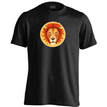 Théta oroszlán csillagjegyes férfi póló (fekete)
