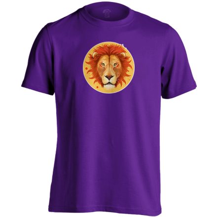 Théta oroszlán csillagjegyes férfi póló (lila)