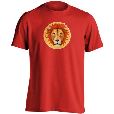 Théta oroszlán csillagjegyes férfi póló (piros)