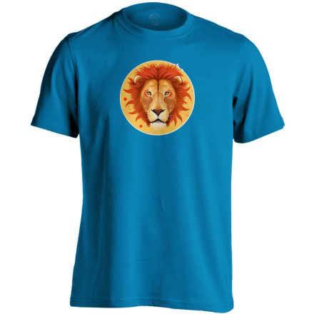 Théta oroszlán csillagjegyes férfi póló (zafírkék)