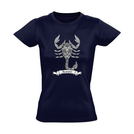 Gamma skorpió csillagjegyes női póló (tengerészkék)
