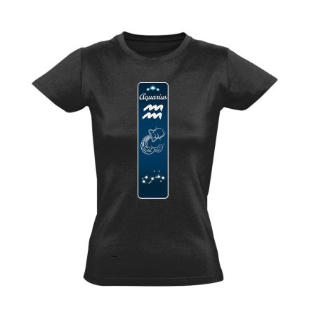 Delta vízöntő csillagjegyes női póló (fekete)