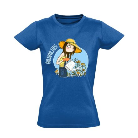Dzéta vízöntő csillagjegyes női póló (kék)