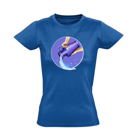 Théta vízöntő csillagjegyes női póló (kék)