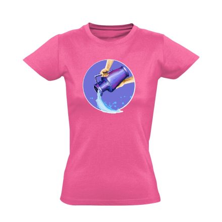 Théta vízöntő csillagjegyes női póló (rózsaszín)