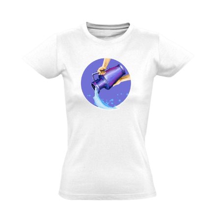 Théta vízöntő csillagjegyes női póló (fehér)