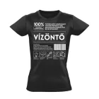 Vízöntő összetevők csillagjegyes női póló (fekete)