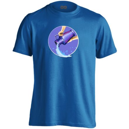 Théta vízöntő csillagjegyes férfi póló (kék)