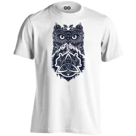 Indigó baglyos férfi póló (fehér)