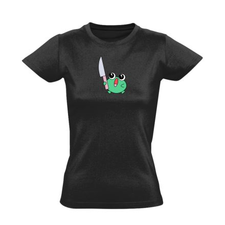 Zöld bökő női póló (fekete)