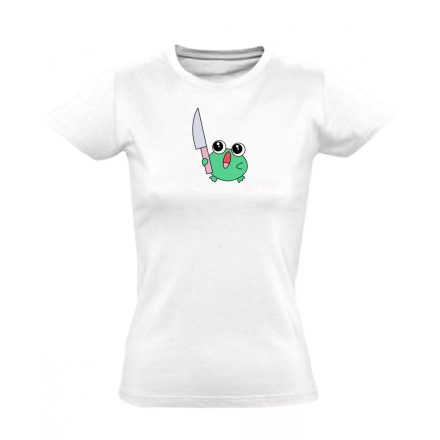 Zöld bökő női póló (fehér)