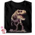 T-rex csontváz dínós női póló (fekete)