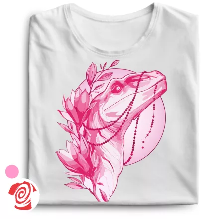 Virágzó raptor dínós női póló (fehér)