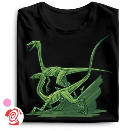 Compsognathus I dínós női póló (fekete)