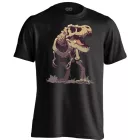 T-rex csontváz dínós férfi póló (fekete)