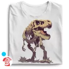 T-rex csontváz dínós férfi póló (fehér)