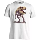 T-rex csontváz dínós férfi póló (fehér)