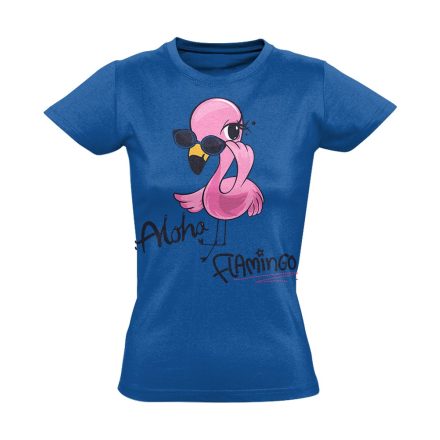 Cuki "aloha" flamingós női póló (kék)
