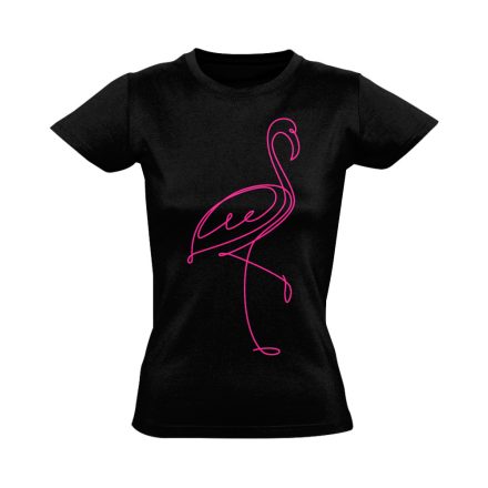 Art "Picasso" flamingós női póló (fekete)