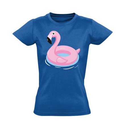 Felfújódott flamingó flamingós női póló (kék)
