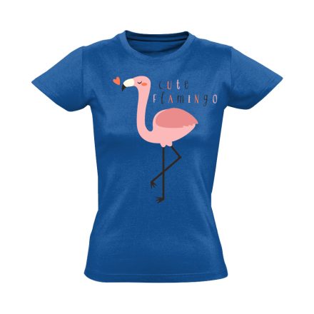 Cuki "cute" flamingós női póló (kék)