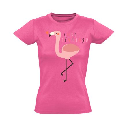 Cuki "cute" flamingós női póló (rózsaszín)