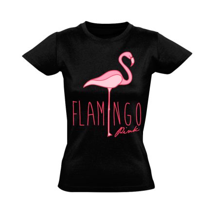 Art "pink" flamingós női póló (fekete)