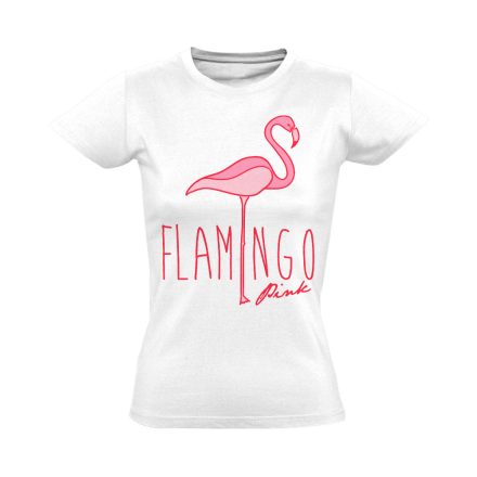 Art "pink" flamingós női póló (fehér)