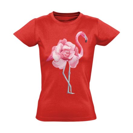 Rózsamingó flamingós női póló (piros)