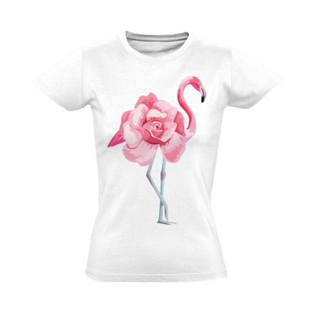 Rózsamingó flamingós női póló (fehér)