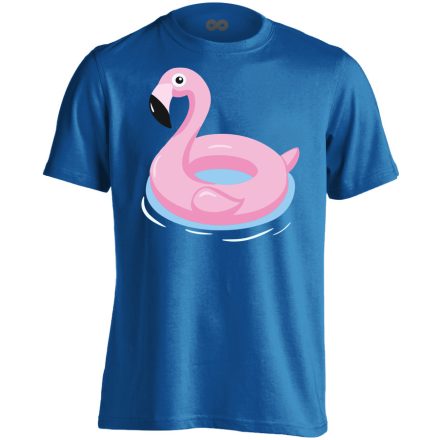Felfújódott flamingó flamingós férfi póló (kék)