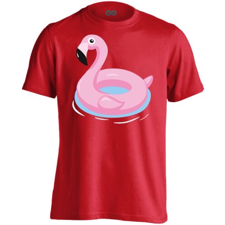 Felfújódott flamingó flamingós férfi póló (piros)