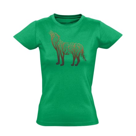 Fafarkas farkasos női póló (zöld)