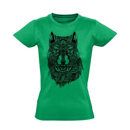 Míves farkasos női póló (zöld)