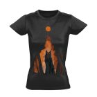 Éjjeli farkas farkasos női póló (fekete)