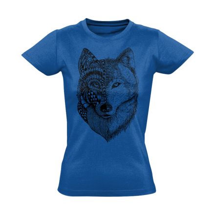 FélArc farkasos női póló (kék)
