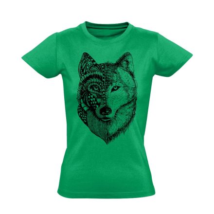FélArc farkasos női póló (zöld)