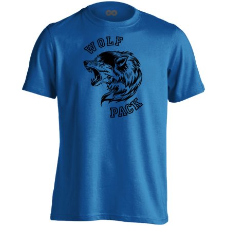 Wolf pack farkasos férfi póló (kék)
