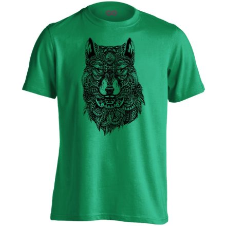 Míves farkasos férfi póló (zöld)