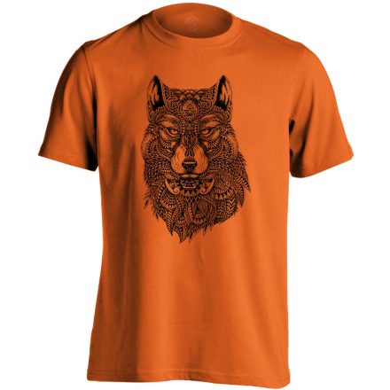Míves farkasos férfi póló (narancssárga)