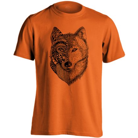FélArc farkasos férfi póló (narancssárga)
