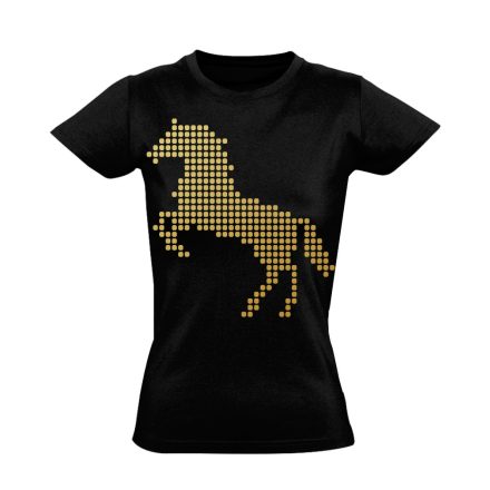 Art "részecskék" lovas női póló (fekete)