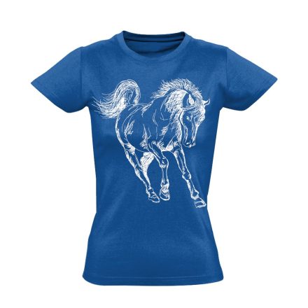 Art "negatív" lovas női póló (kék)