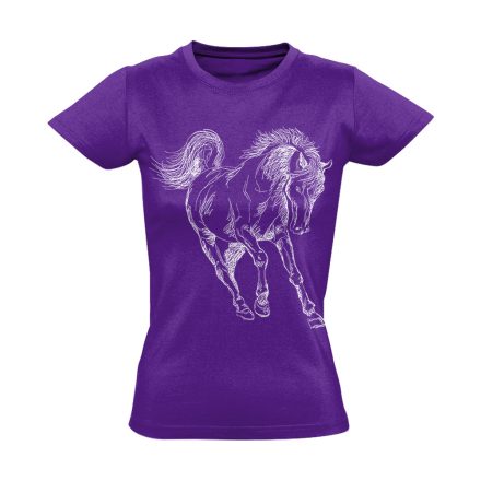 Art "negatív" lovas női póló (lila)