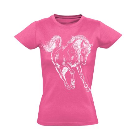 Art "negatív" lovas női póló (rózsaszín)