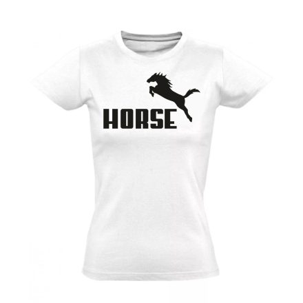 Ló puma lovas női póló (fehér)