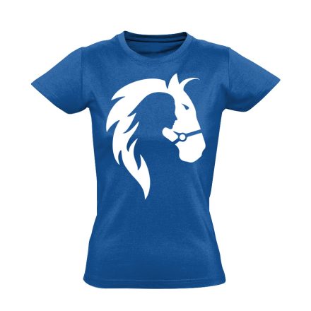 Én és a ló lovas női póló (kék)
