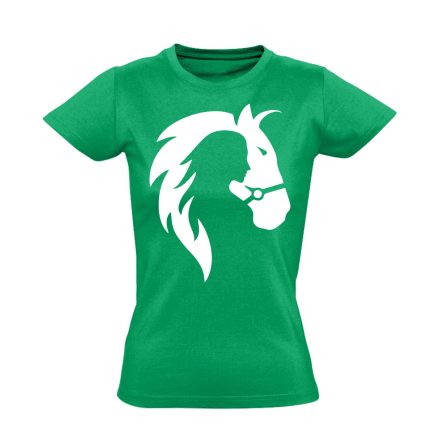 Én és a ló lovas női póló (zöld)